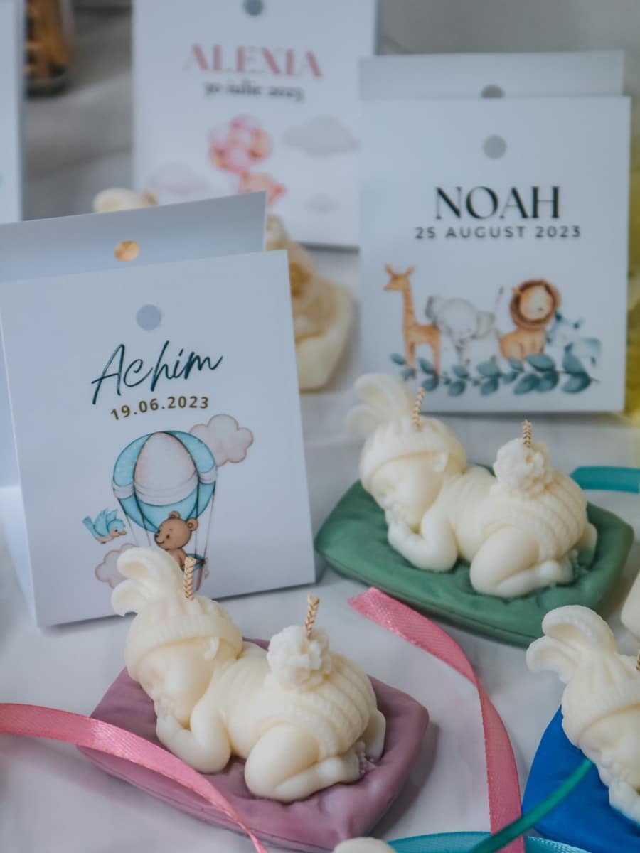 Marturii Botez lumanare BABY - cartonat & fundita - imagine 16